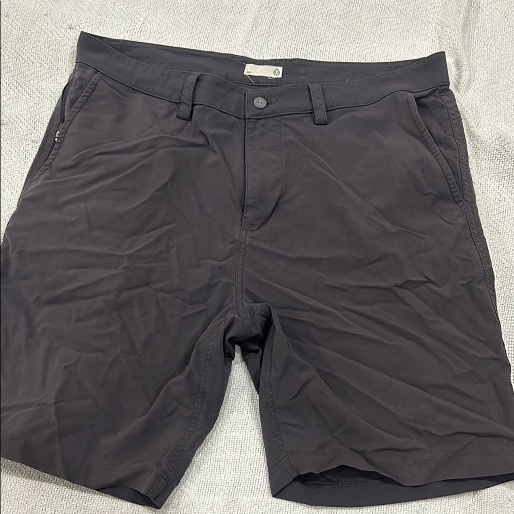 Black Flat Front Shorts with Classic Fit